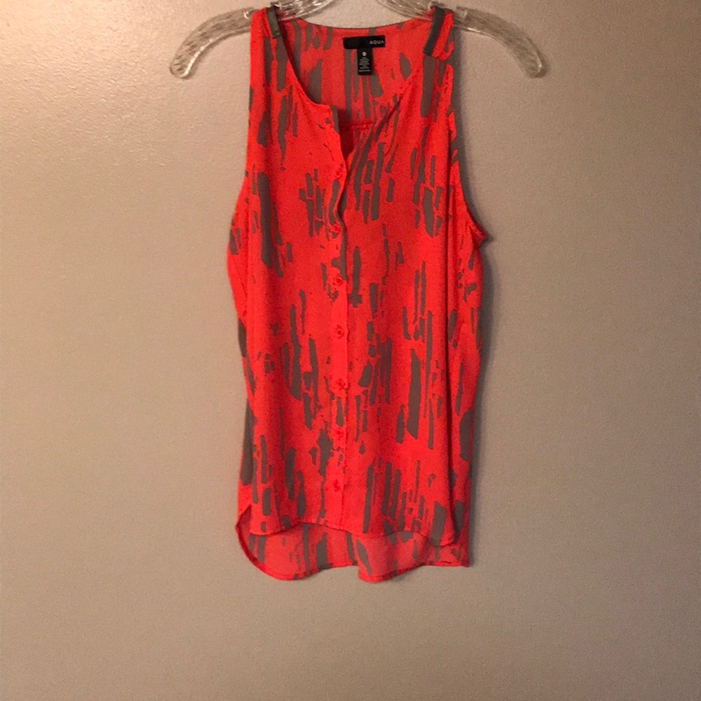 Aqua hot pink blouse